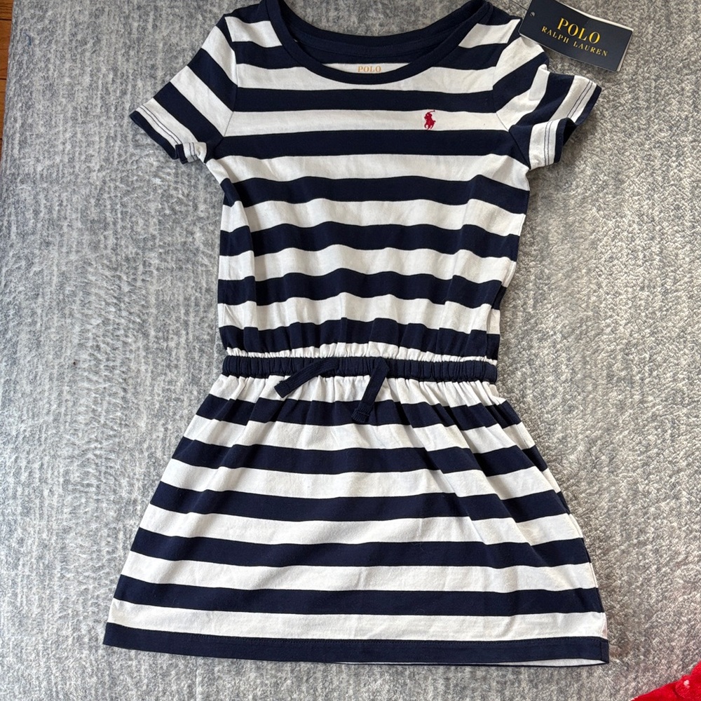 Polo by Ralph Lauren Striped Navy and White Kids Dress